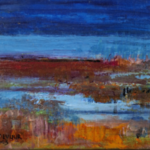 Acryl schilderij op doek, Maya Wildevuur, Hollands landschap, 2003
